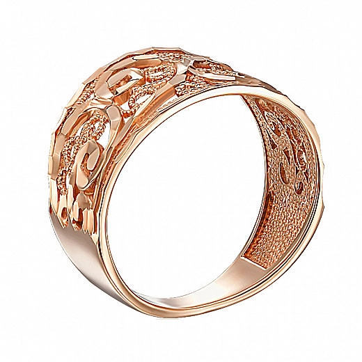 Raštuotas raudono aukso žiedas