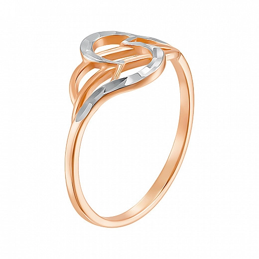 Auksinis žiedas kombinuotos spalvos su fasetu