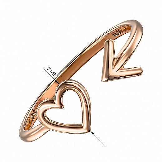 Atviras žiedas Tiesiai į raudonojo aukso širdį