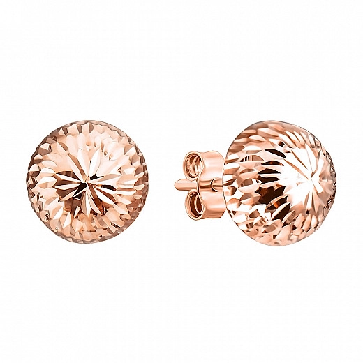 Raudonojo aukso auskarai su įsmeigėmis