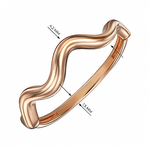 Raudono aukso žiedas „Bangos“