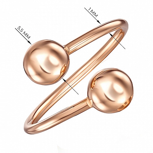 Raudonojo aukso atviras žiedas