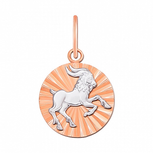 Ožiaragio zodiako pakabukas iš kombinuoto aukso