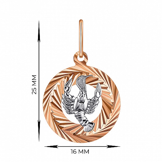 Auksinis pakabukas - zodiako ženklas Vėžys