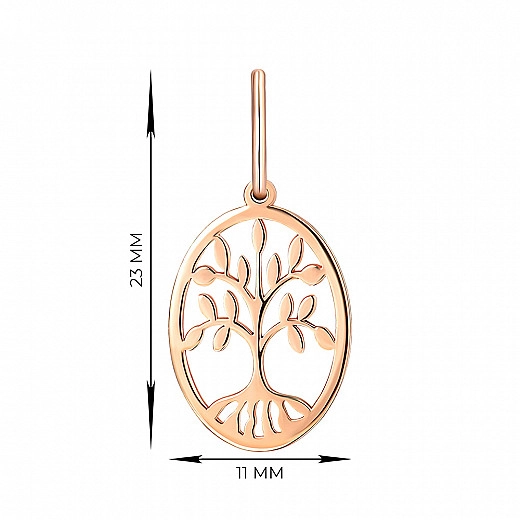 Raudonojo aukso pakabukas „Gyvybės medis“