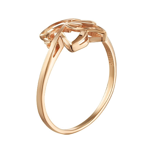 Raudono aukso žiedas su fasetu