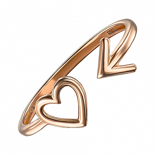 Atviras žiedas Tiesiai į raudonojo aukso širdį