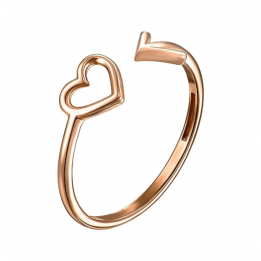 Atviras žiedas Tiesiai į raudonojo aukso širdį