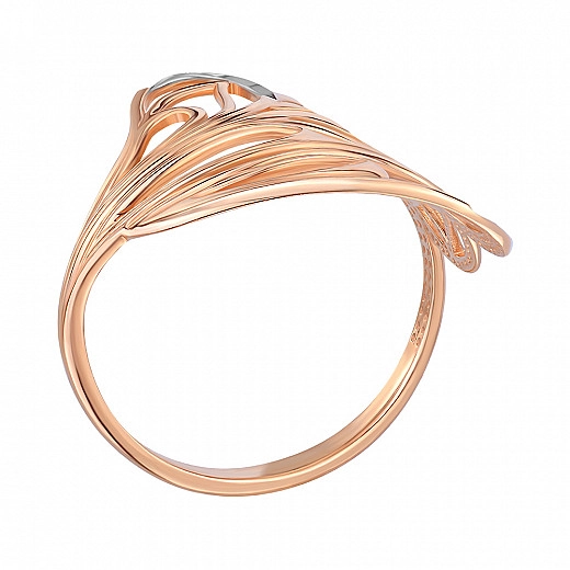 Auksinis žiedas kombinuotos spalvos su fasetu