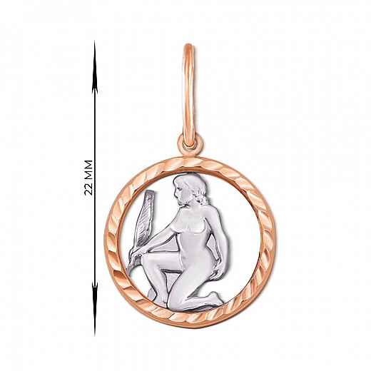 Mergelės zodiako pakabukas iš kombinuoto aukso