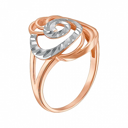 Auksinis žiedas kombinuotos spalvos su fasetu