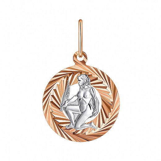 Mergelės zodiako pakabukas iš kombinuoto aukso