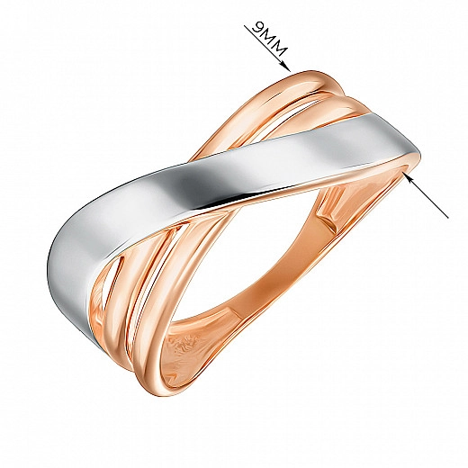 Auksinis žiedas kombinuotos spalvos