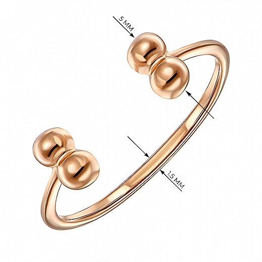 Raudonojo aukso atviras žiedas