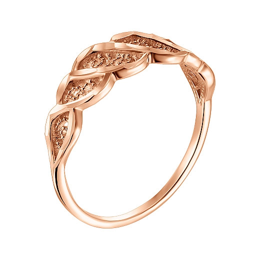 Auksinis žiedas raudonai su įpjovomis