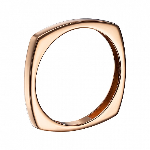 Raudonojo aukso kvadratinis žiedas