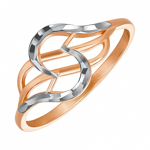 Auksinis žiedas kombinuotos spalvos su fasetu