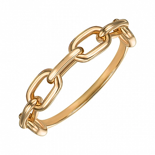 Raudono aukso žiedas su grandinėlėmis