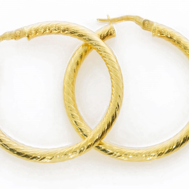 Elegantiški moteriški geltono aukso auskarai lankeliai 585