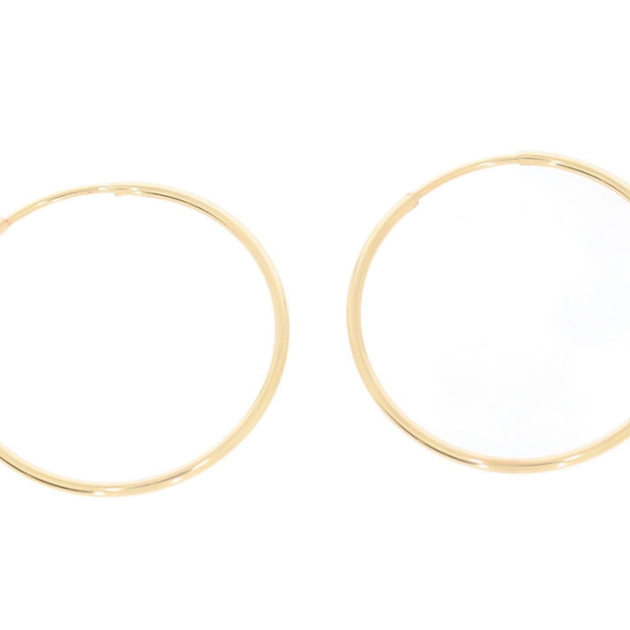 Klasikiniai moteriški geltono aukso auskarai lankeliai 585