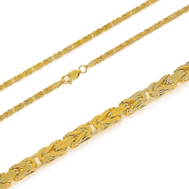 Moteriška pilnavidurė geltono aukso Byzantine pynimo grandinėlė 585