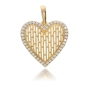 Moteriškas geltono aukso širdies formos pakabukas su cirkoniais 585