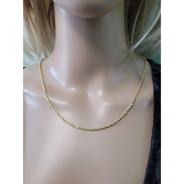 Elegantiška moteriška geltono aukso Rope pynimo grandinėlė 585