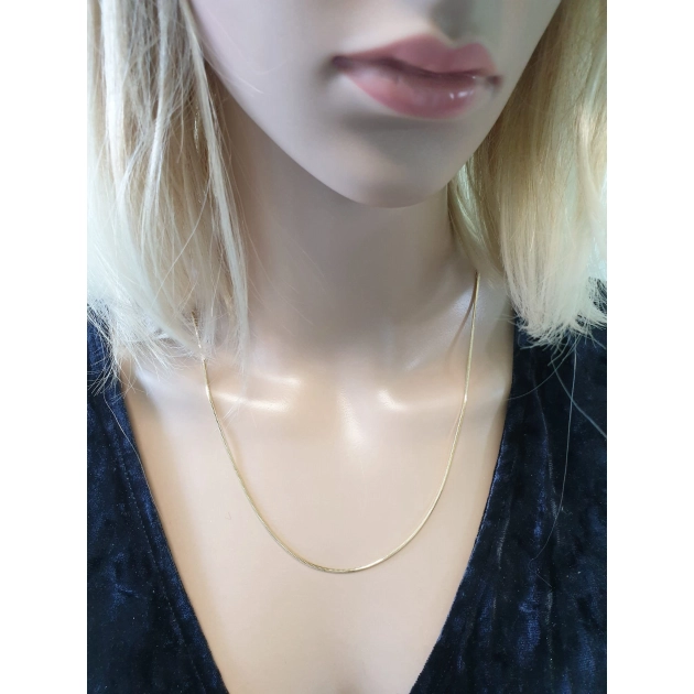 Elegantiška moteriška pilnavidurė geltono aukso Snake pynimo grandinėlė 585