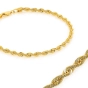 Elegantiška moteriška Rope pynimo geltono aukso apyrankė 585