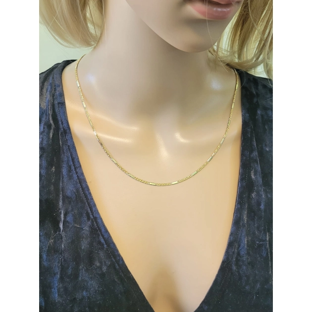 Vyriška pilnavidurė geltono ir balto aukso grandinėlė 585