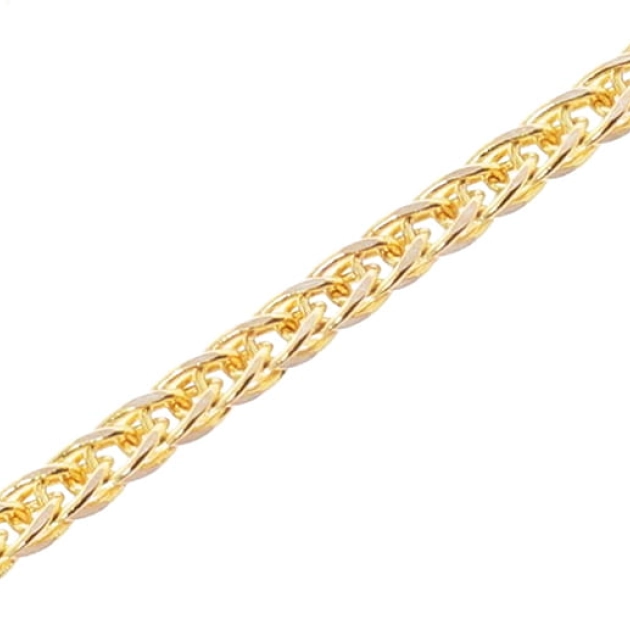 Elegantiška moteriška tuščiavidurė geltono aukso Foxtail grandinėlė 585