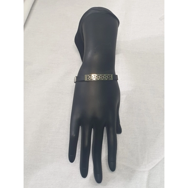 Moteriška geltono ir balto aukso apyrankė su kaučiuku 585