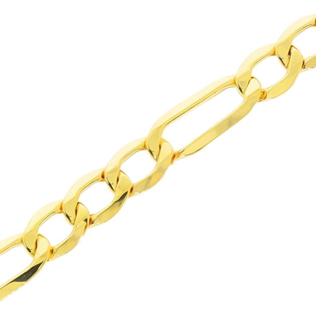 Vyriška tuščiavidurė geltono aukso Figaro grandinėlė 585