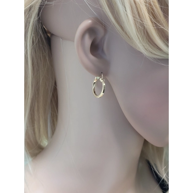 Elegantiški moteriški geltono aukso auskarai lankeliai 585