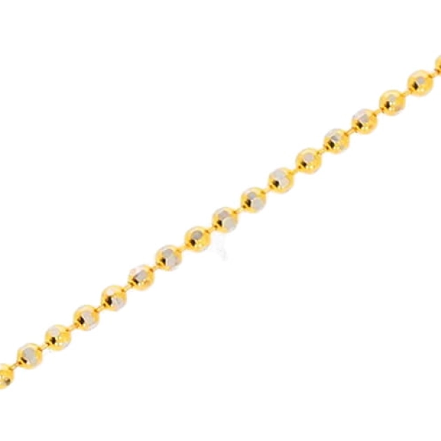 Moteriška pilnavidurė geltono aukso Bead pynimo grandinėlė 585