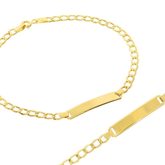 Elegantiška moteriška geltono aukso apyrankė su plokštele 585