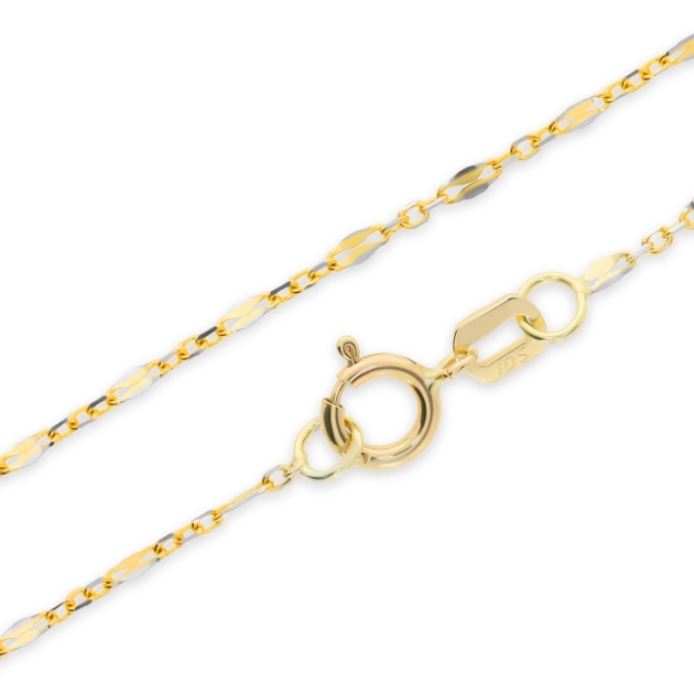 Elegantiška moteriška pilnavidurė geltono aukso grandinėlė 585