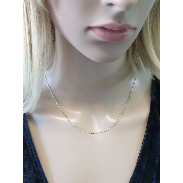 Elegantiška moteriška tuščiavidurė geltono aukso grandinėlė 585