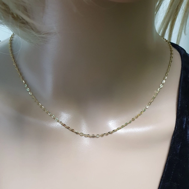 Elegantiška moteriška geltono aukso tuščiavidurė Marina grandinėlė 585