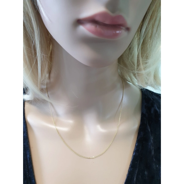Elegantiška moteriška tuščiavidurė geltono aukso grandinėlė 585