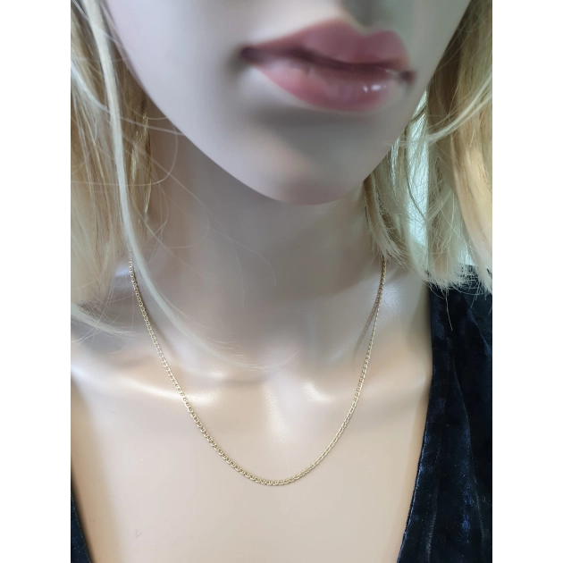 Elegantiška moteriška tuščiavidurė geltono aukso Marina pynimo grandinėlė 585