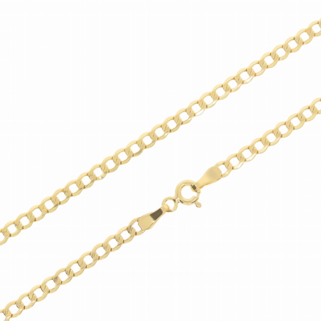 Vyriška tuščiavidurė geltono aukso Curb pynimo grandinėlė 585