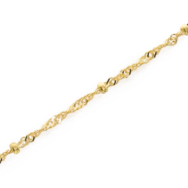 Elegantiška moteriška geltono aukso apyrankė su Bead pynimu 585