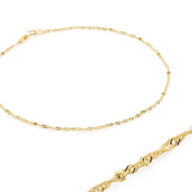 Elegantiška moteriška geltono aukso apyrankė su Bead pynimu 585