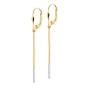 Elegantiški moteriški dviejų spalvų aukso kabantys auskarai 585