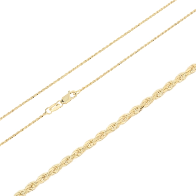 Elegantiška moteriška geltono aukso Rope pynimo grandinėlė 585