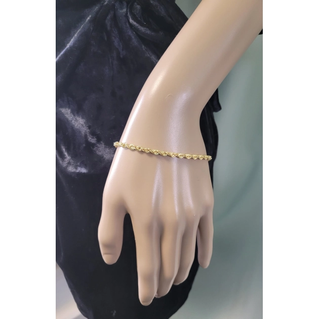 Elegantiška moteriška geltono aukso Rope pynimo apyrankė 585