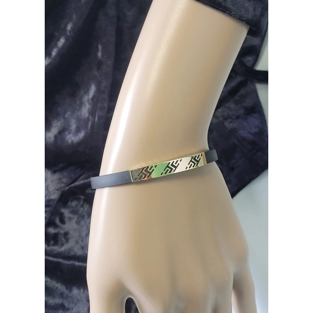 Moderni moteriška geltono aukso apyrankė su kaučiuku 585