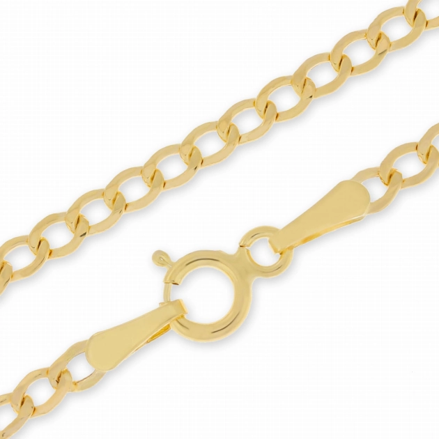 Vyriška tuščiavidurė geltono aukso Curb pynimo grandinėlė 585