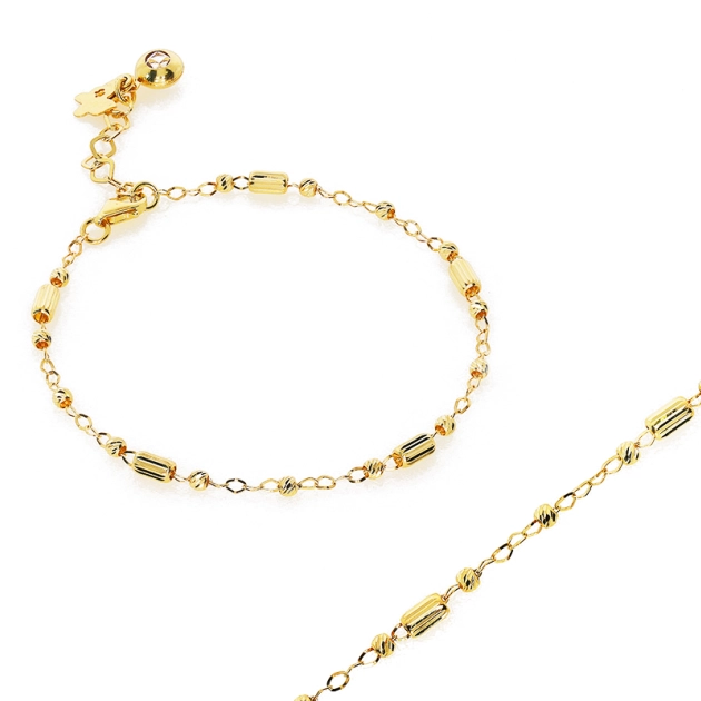 Elegantiška moteriška geltono aukso apyrankė su burbuliukais 585